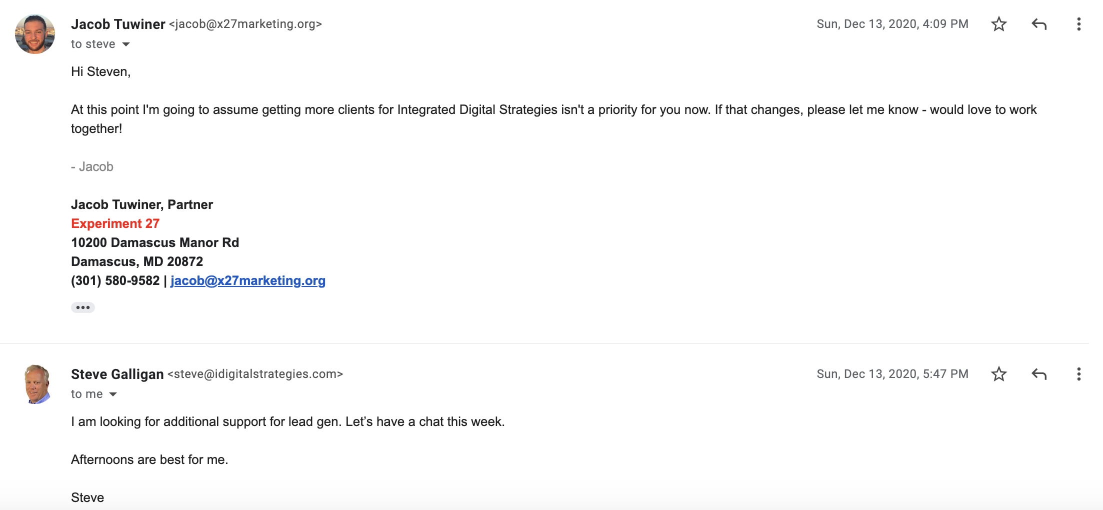 cold email breakup follow-up example